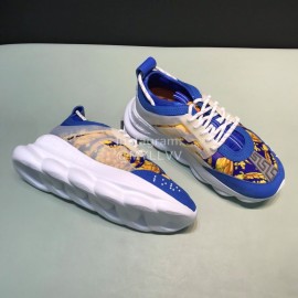 Versace Fashion Thick Soled Sneakers For Men And Women Blue