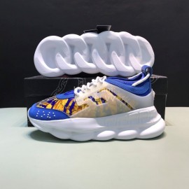 Versace Fashion Thick Soled Sneakers For Men And Women Blue