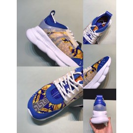 Versace Fashion Thick Soled Sneakers For Men And Women Blue