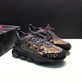 Versace Fashion Thick Soled Sneakers For Men And Women Black