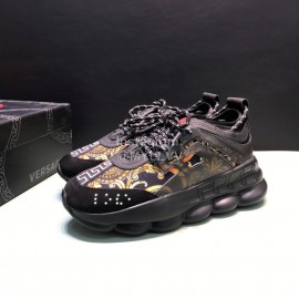 Versace Fashion Thick Soled Sneakers For Men And Women Black