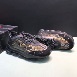 Versace Fashion Thick Soled Sneakers For Men And Women Black