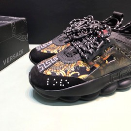 Versace Fashion Thick Soled Sneakers For Men And Women Black