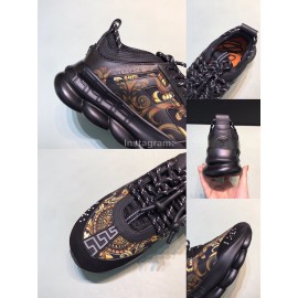 Versace Fashion Thick Soled Sneakers For Men And Women Black