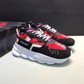 Versace Fashion Thick Soled Sneakers For Men And Women Red