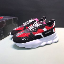 Versace Fashion Thick Soled Sneakers For Men And Women Red
