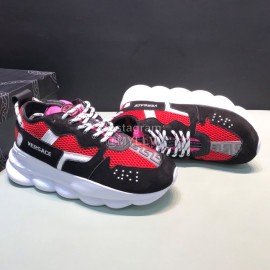 Versace Fashion Thick Soled Sneakers For Men And Women Red