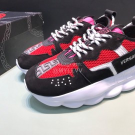 Versace Fashion Thick Soled Sneakers For Men And Women Red