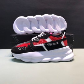Versace Fashion Thick Soled Sneakers For Men And Women Red