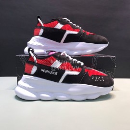 Versace Fashion Thick Soled Sneakers For Men And Women Red