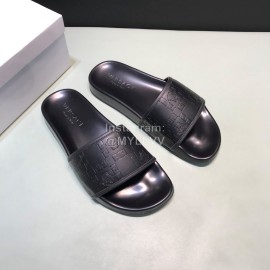 Versace Cowhide Embossed Slippers For Men And Women Black