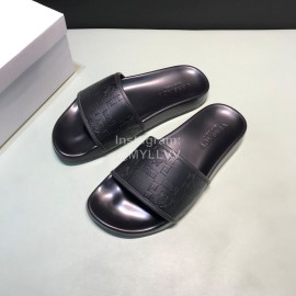 Versace Cowhide Embossed Slippers For Men And Women Black