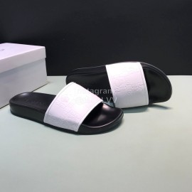 Versace Cowhide Embossed Slippers For Men And Women White