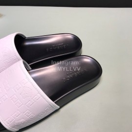 Versace Cowhide Embossed Slippers For Men And Women White