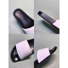 Versace Cowhide Embossed Slippers For Men And Women White