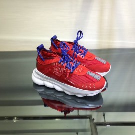 Versace Mesh Thick Soled Sneakers For Men And Women Red