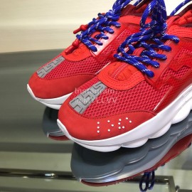 Versace Mesh Thick Soled Sneakers For Men And Women Red