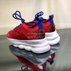 Versace Mesh Thick Soled Sneakers For Men And Women Red