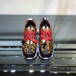 Versace Leopard Print Thick Soled Sneakers For Men And Women 