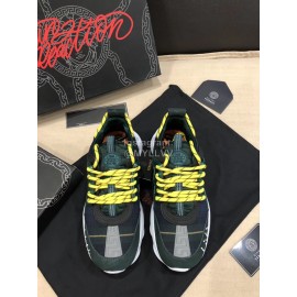 Versace Black Thick Soled Sneakers For Men And Women 