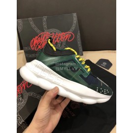 Versace Black Thick Soled Sneakers For Men And Women 