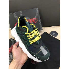 Versace Black Thick Soled Sneakers For Men And Women 