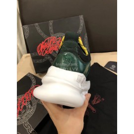 Versace Black Thick Soled Sneakers For Men And Women 