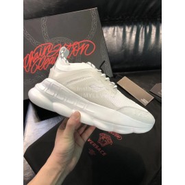 Versace Mesh Thick Soled Sneakers For Men And Women White