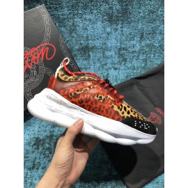 Versace New Leopard Print Thick Soled Sneakers For Men And Women 