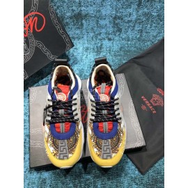 Versace New Leather Thick Soled Sneakers For Men And Women 