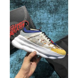 Versace New Leather Thick Soled Sneakers For Men And Women 