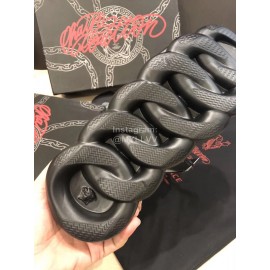 Versace Leather Thick Soled Sneakers For Men And Women Pink