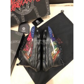 Versace Leather Thick Soled Sneakers For Men And Women Pink