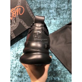 Versace Mesh Thick Soled Sneakers For Men And Women Black