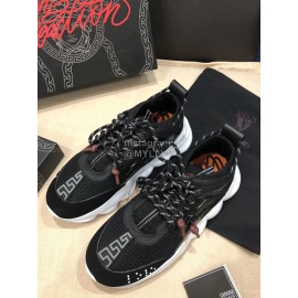 Versace Thick Soled Mesh Sneakers For Men And Women Black