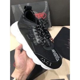 Versace Thick Soled Mesh Sneakers For Men And Women Black