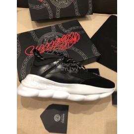 Versace Thick Soled Mesh Sneakers For Men And Women Black