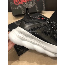 Versace Thick Soled Mesh Sneakers For Men And Women Black
