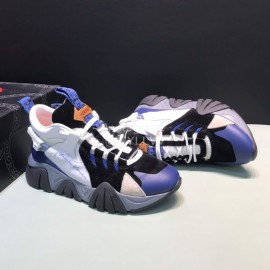 Versace Leather Mesh Thick Soled Sneakers For Men And Women 