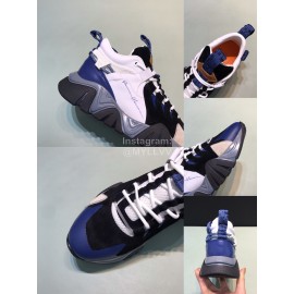 Versace Leather Mesh Thick Soled Sneakers For Men And Women 