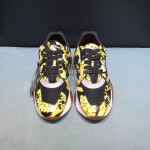 Versace Leather Mesh Thick Soled Sneakers For Men And Women Yellow