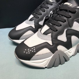 Versace Mesh Leather Thick Soled Sneakers For Men And Women 