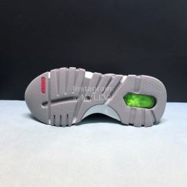 Versace Leather Mesh Thick Soled Sneakers For Men And Women Gray