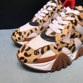 Versace Cowhide Mesh Thick Soled Sneakers For Men And Women Brown