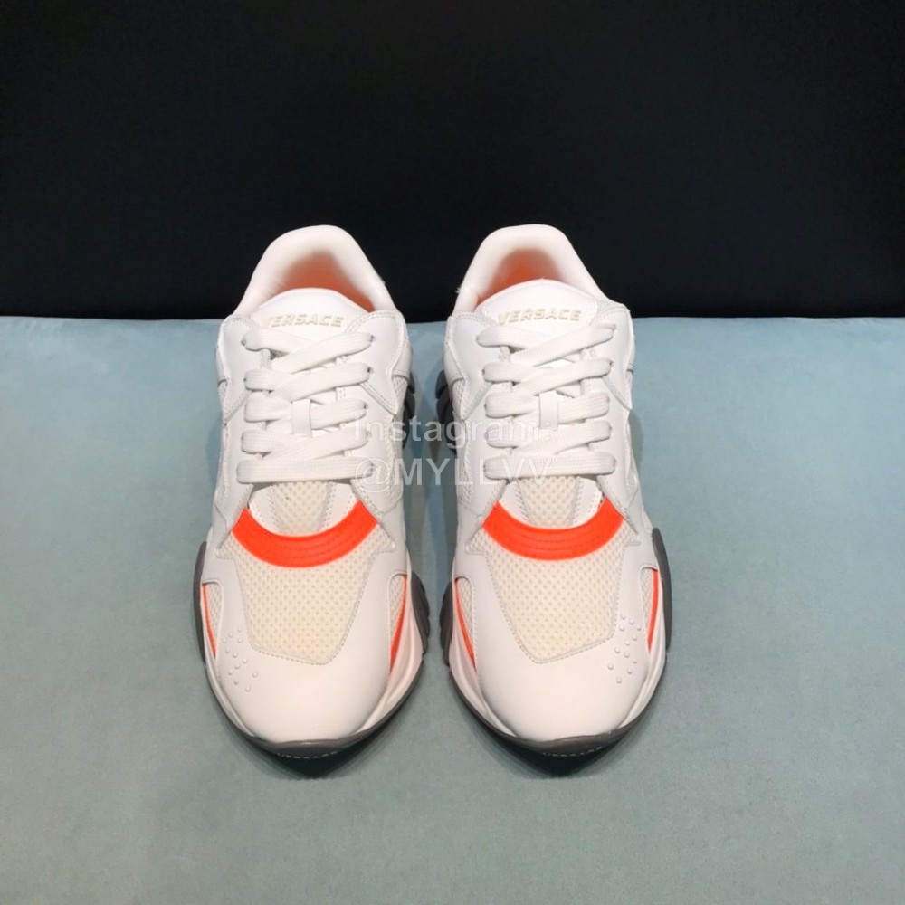 Versace Cowhide Mesh Thick Soled Sneakers For Men And Women 