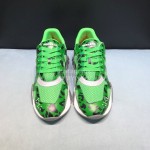Versace Cowhide Mesh Thick Soled Sneakers For Men And Women Green