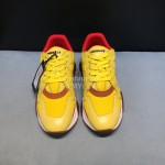 Versace Cowhide Mesh Thick Soled Sneakers For Men And Women Yellow
