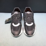 Versace Cowhide Mesh Thick Soled Sneakers For Men And Women Black