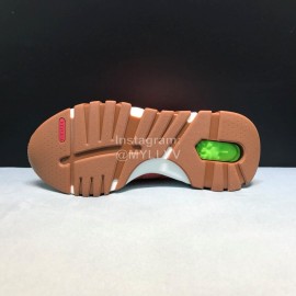 Versace Cowhide Mesh Thick Soled Sneakers For Men And Women Orange