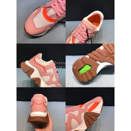 Versace Cowhide Mesh Thick Soled Sneakers For Men And Women Pink